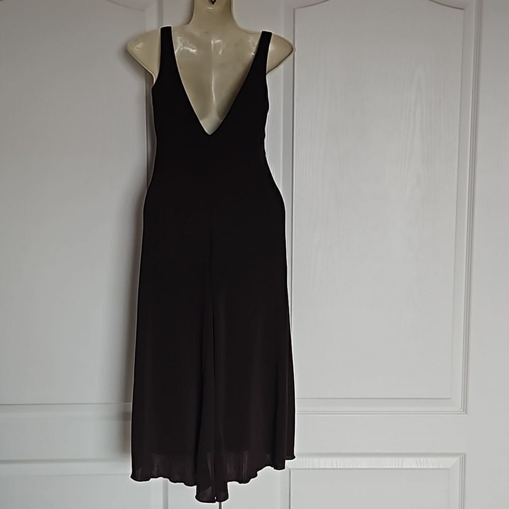 Talula Babaton Sweetheart Neckline, Straps Asymmetric Hem Midi Dress Brown XS - Picture 3 of 16